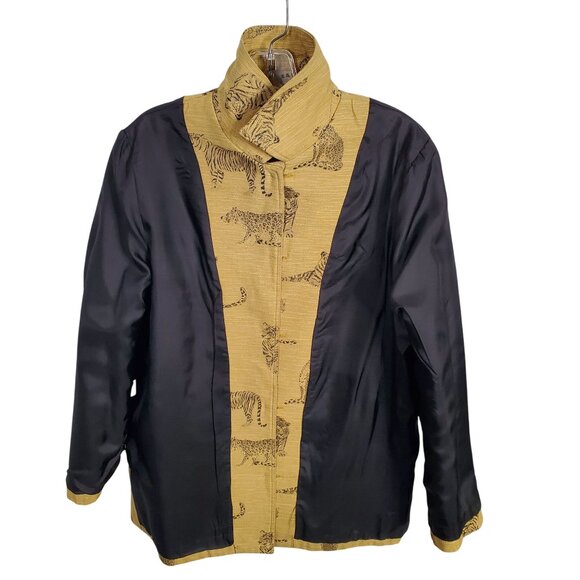 Giancarlo Ferrari Size 12 Shirt Jacket Zoo Safari Jungle Big Cat Tiger Lined Vtg - Picture 12 of 12